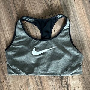 Nike Women's Black and Gray Sports Bra